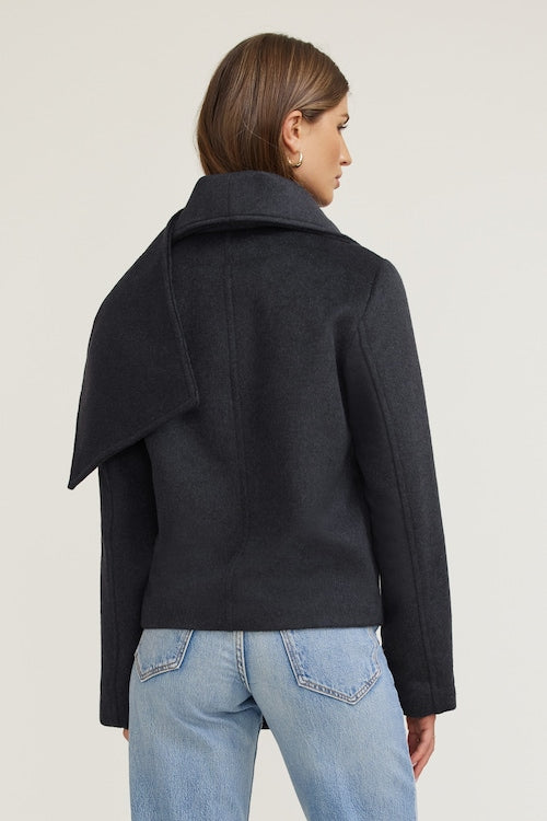 Scarfed Wool Coat