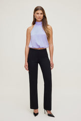 Paloma Bubble Satin Halter Blouse