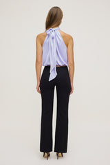 Paloma Bubble Satin Halter Blouse