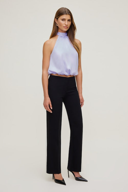 Paloma Bubble Satin Halter Blouse
