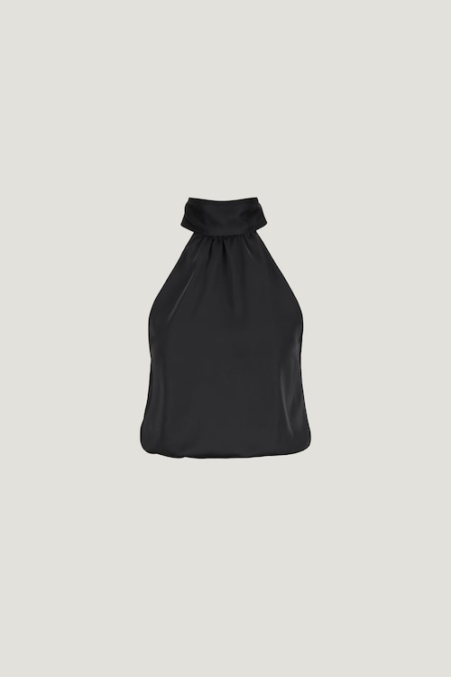 Paloma Bubble Satin Halter Blouse