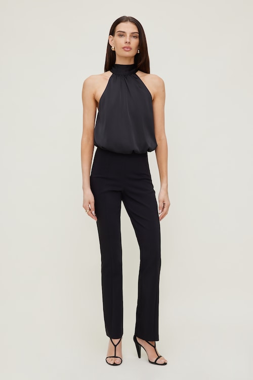 Paloma Bubble Satin Halter Blouse