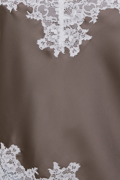 Cassie Asymmetric Lace Satin Cami