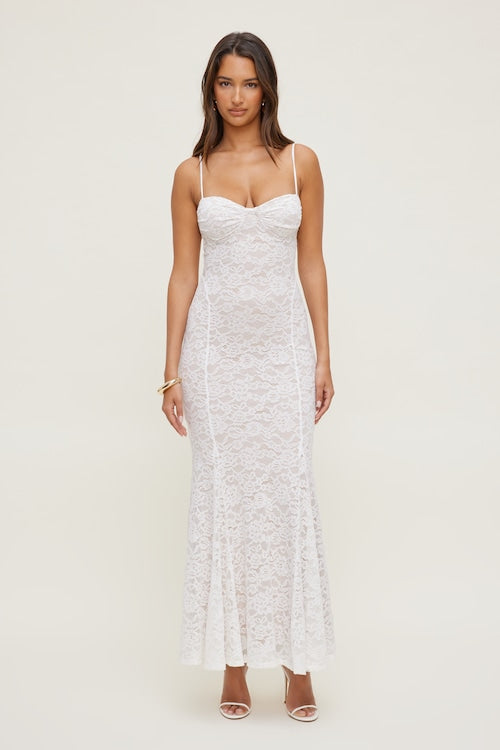 Monet Lace Overlay Maxi Dress