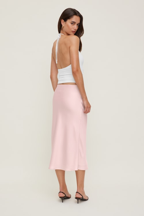 Delila Satin Midi Skirt