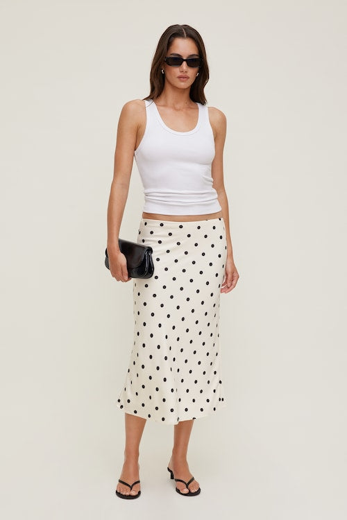 Delila Satin Midi Skirt
