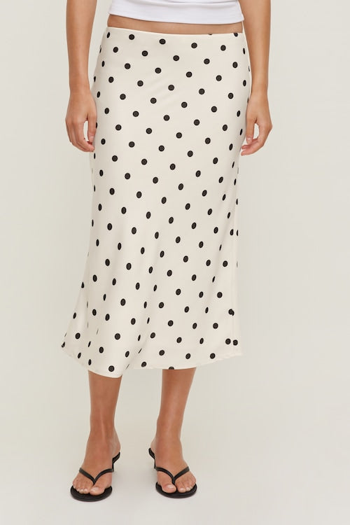Delila Satin Midi Skirt