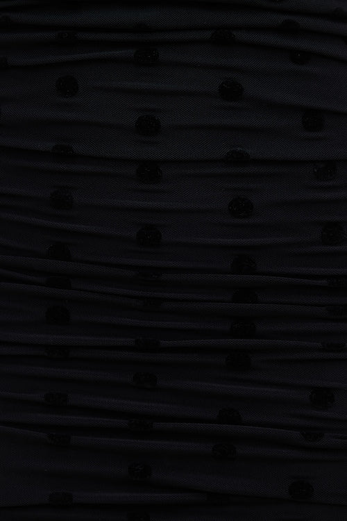 Polka Dot Mesh Maxi Dress
