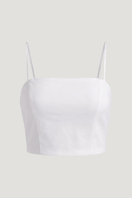 Cropped Poplin Tank Top