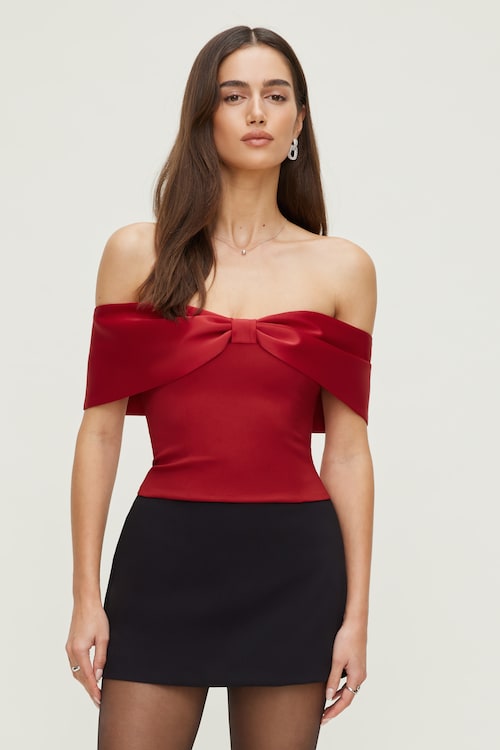Satin Bow Tube Top
