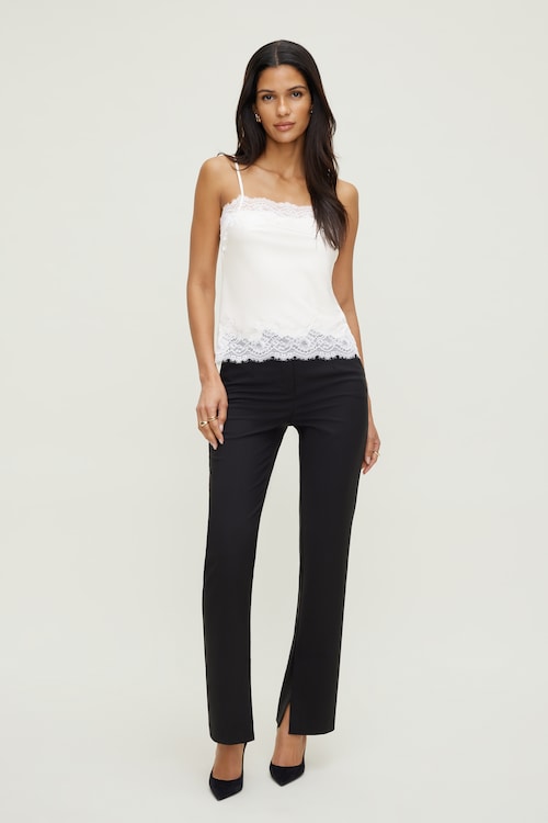 Lace Trim Satin Cami Top