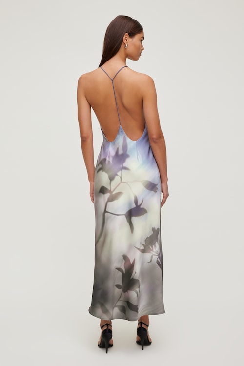 Open Back Satin Maxi Slip Dress