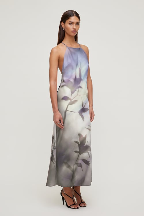 Open Back Satin Maxi Slip Dress