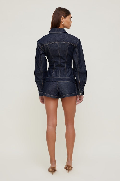Cinched Denim Jacket