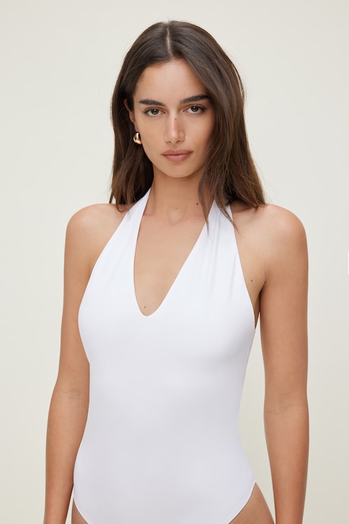 Sculpt Plunge Halter Bodysuit