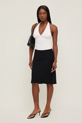 Textured Plunge Halter Top