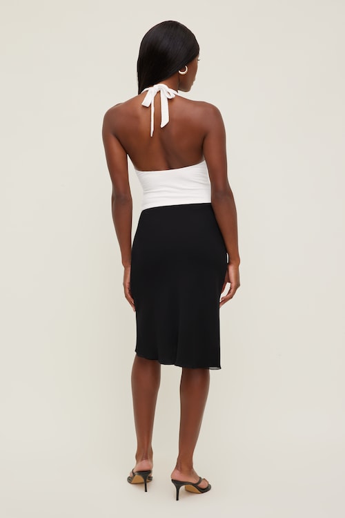 Textured Plunge Halter Top