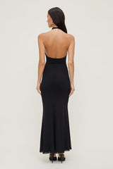 Scarlet Draped Mesh Maxi Dress