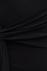 Scarlet Draped Mesh Maxi Dress