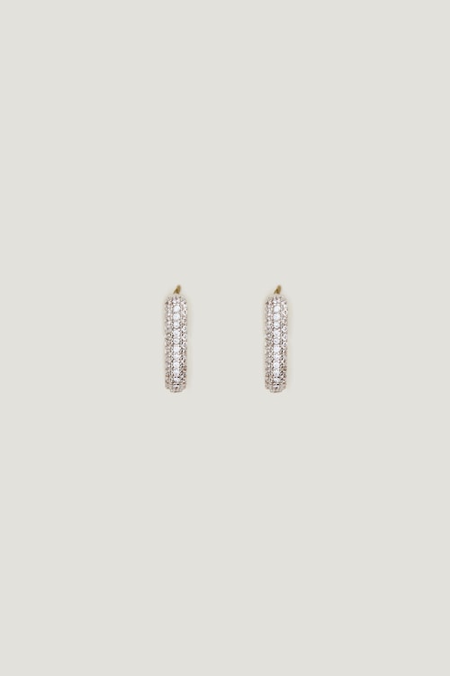 U Shaped Pavé Hoop Earrings