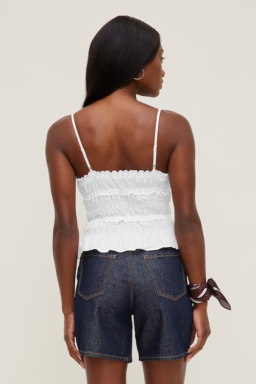 Smocked Poplin Cami Top