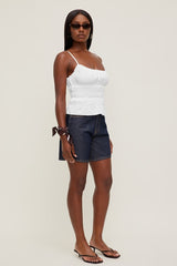 Smocked Poplin Cami Top