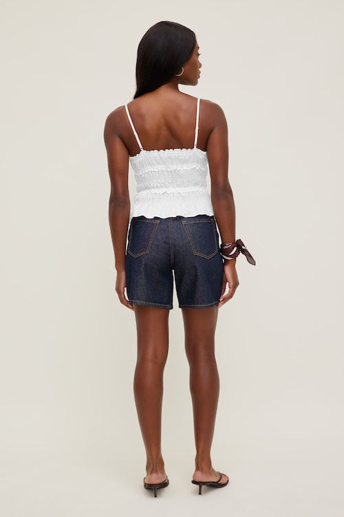 Smocked Poplin Cami Top