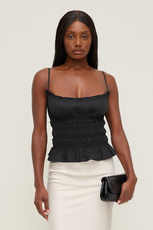 Smocked Poplin Cami Top