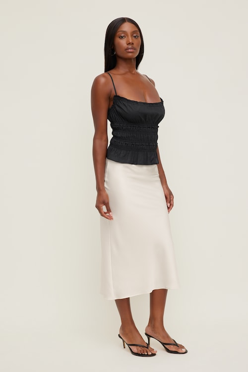 Smocked Poplin Cami Top