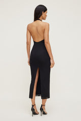 Reia Halter Mesh Maxi Dress