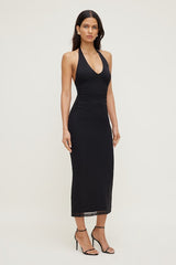 Reia Halter Mesh Maxi Dress