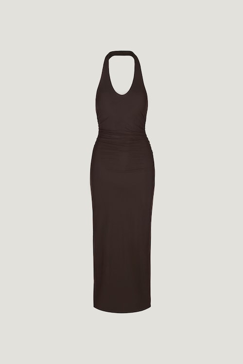 Reia Halter Mesh Maxi Dress