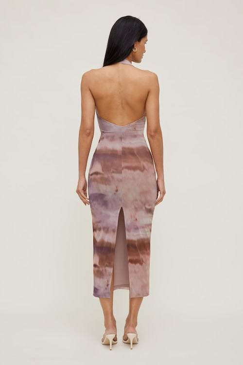 Reia Halter Mesh Maxi Dress
