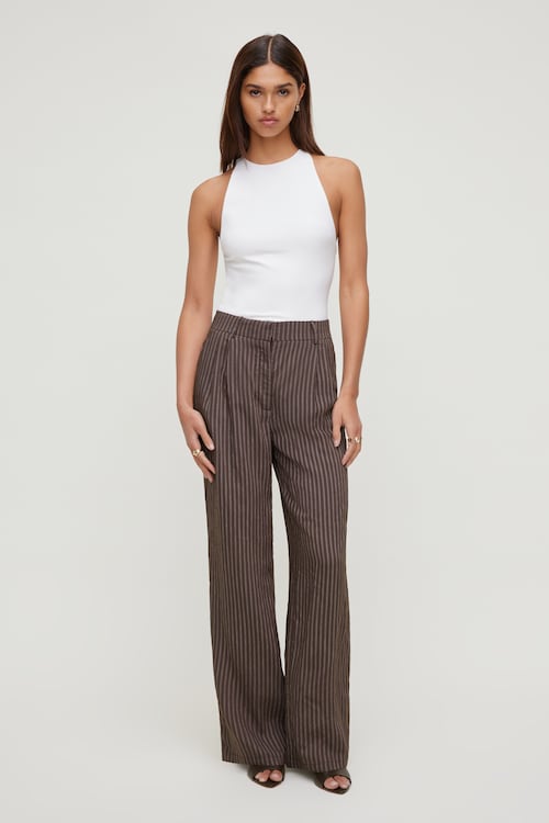 Alex Pinstripe Wide Leg Pants
