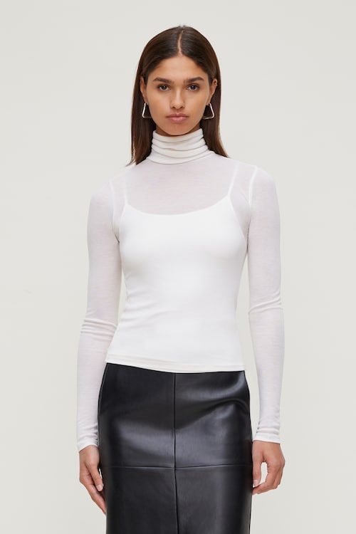 Sheer Layered Cami and Turtleneck