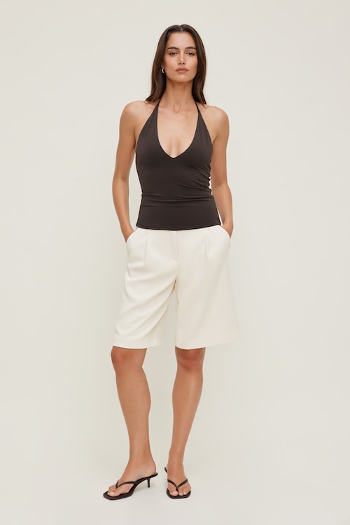 Sculpt Plunge Halter Top