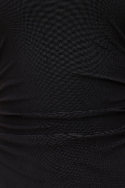 Sheer Mesh Halter Maxi Dress