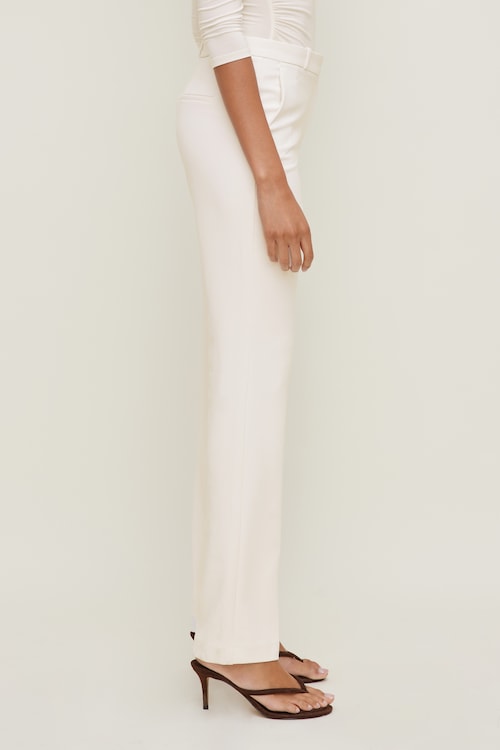 High Rise Slim Straight Leg Pants