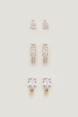 3-Pack Gem Earrings