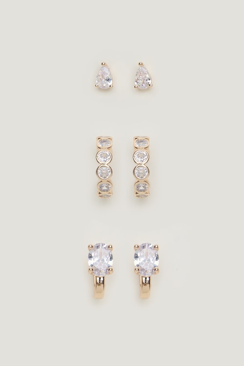 3-Pack Gem Earrings
