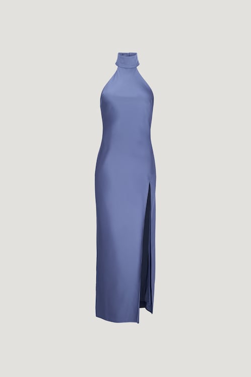 Satin Halter Maxi Dress