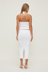 Scallop Trim Maxi Skirt