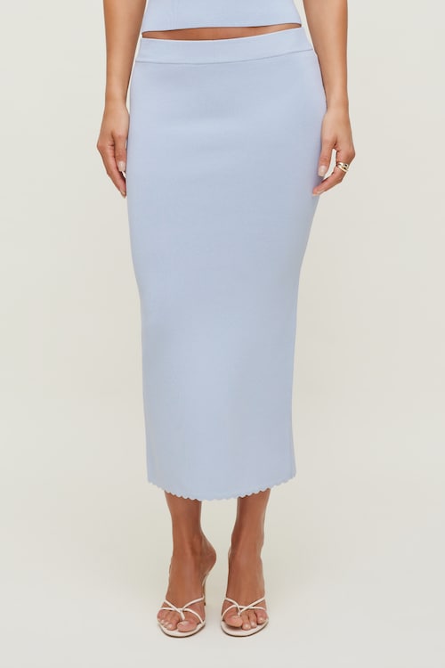 Scallop Trim Maxi Skirt