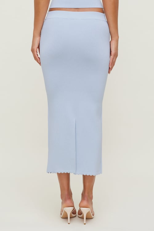 Scallop Trim Maxi Skirt
