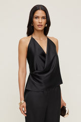 Satin Wrap Halter Top