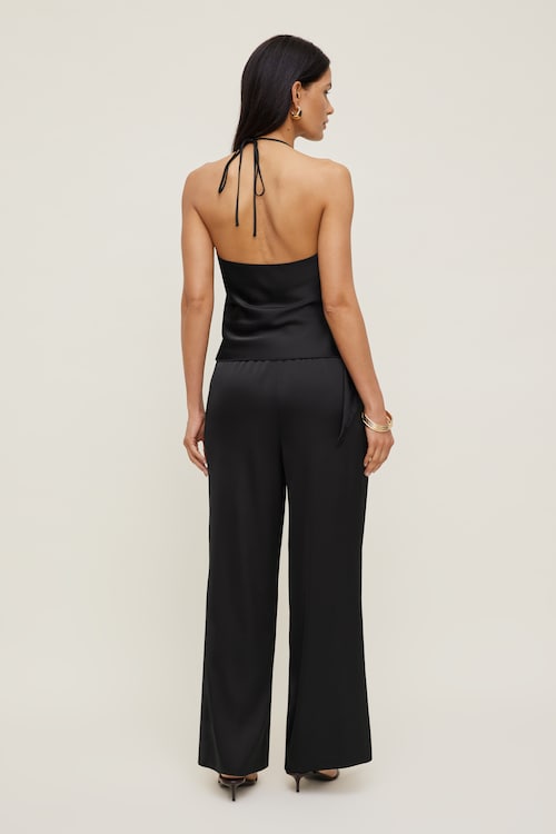 Satin Wrap Halter Top
