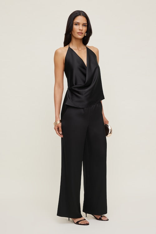 Satin Wrap Halter Top