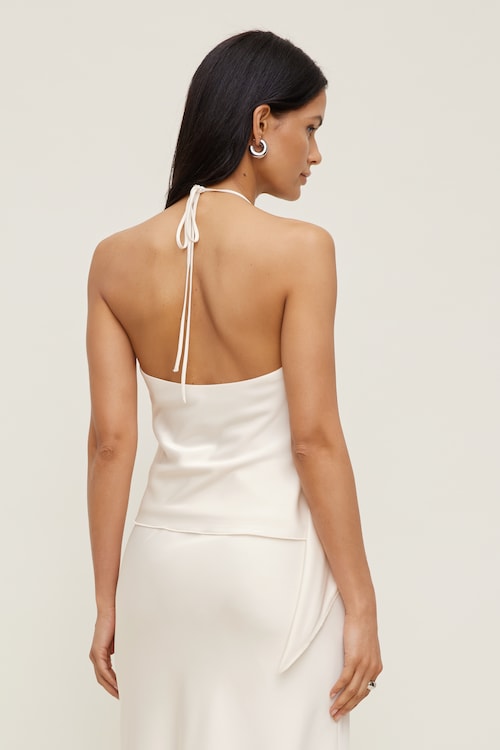 Satin Wrap Halter Top