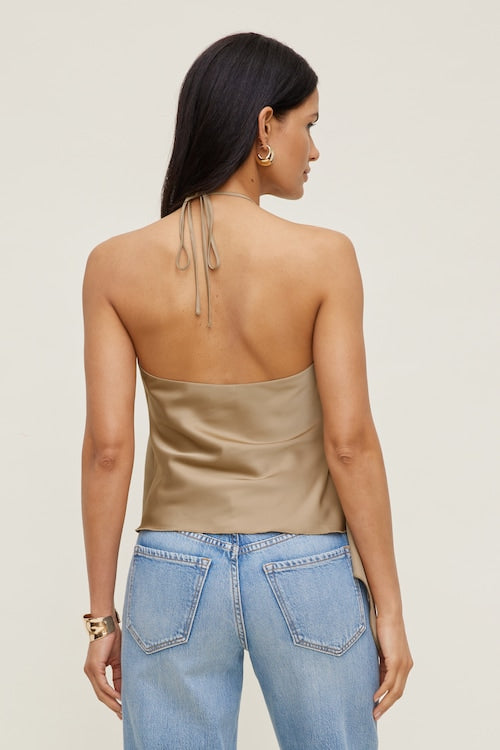 Satin Wrap Halter Top