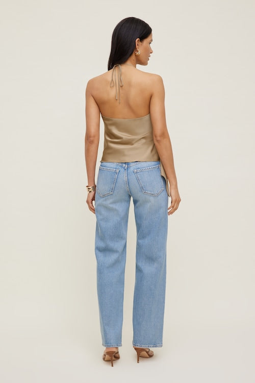 Satin Wrap Halter Top